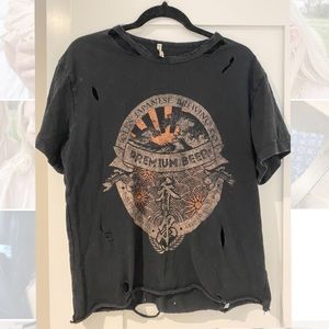 Distressed Graphic Tee “Premium Beer”